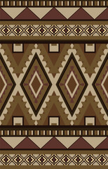 Carpet design, tribal geometric pattern, Arabic gulf pattern texture - or Sadu