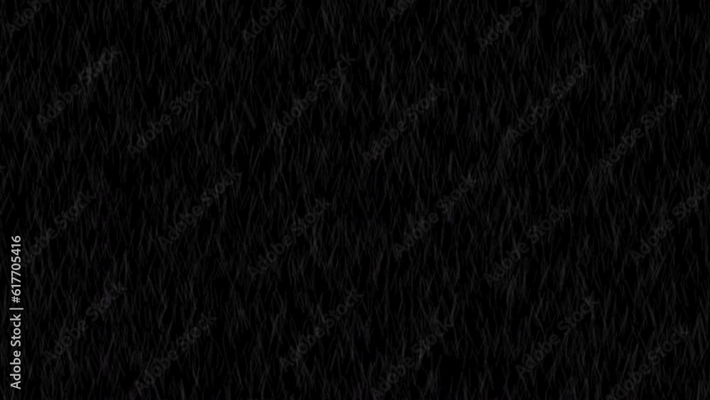 Poster 3d rendered animation of heavy rainfall isolated on the empty black background