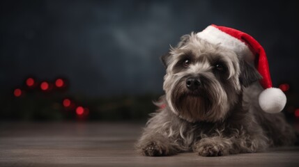 Merry Muzzle: Dog in a Santa Hat Embraces the Spirit of Giving this Holiday Season