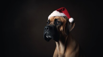 The Pawsitively Merry Canine: Dog in a Santa Hat Spreads Christmas Delight and Woofs