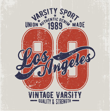 vintage varsity print design as vector for textile