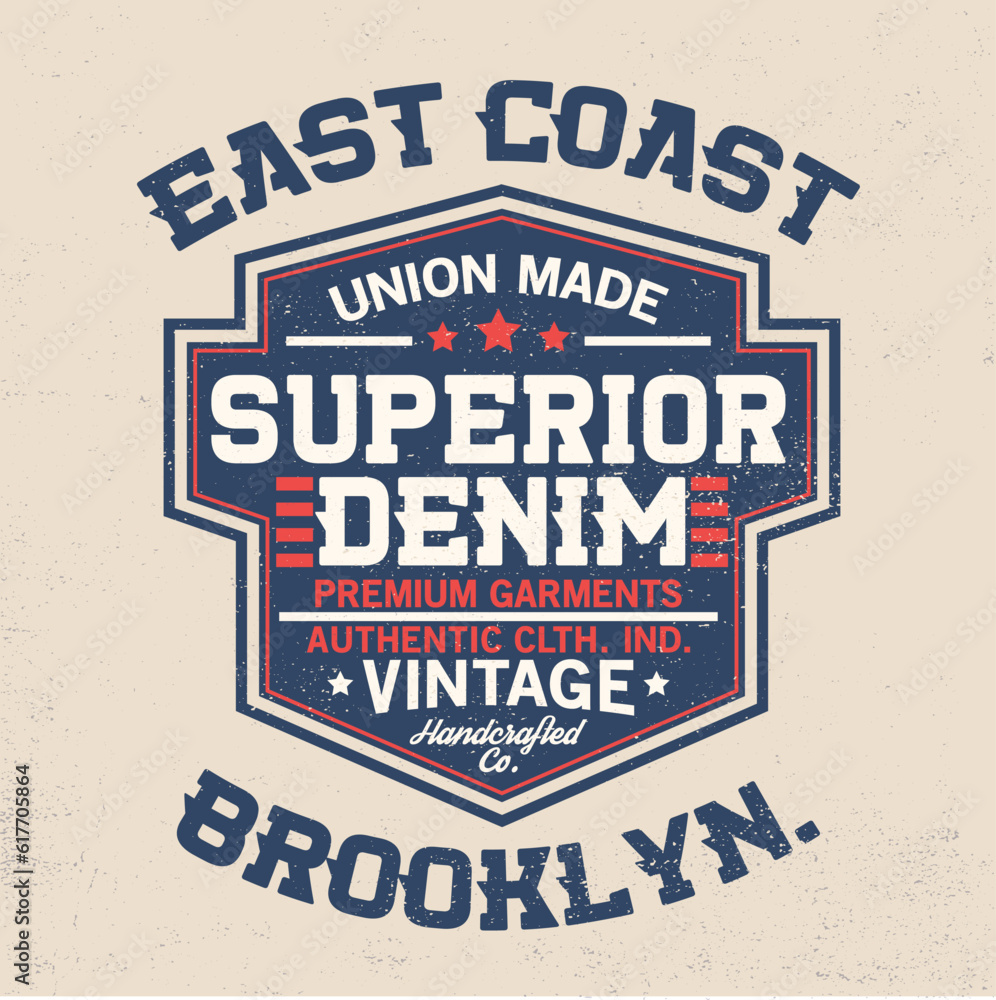 Poster varsity print design as vector for textile