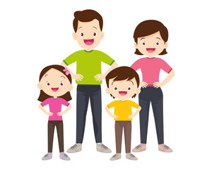 Happy Family Sport Activity. Mother, Father and Kid Doing Morning Exercising at Home