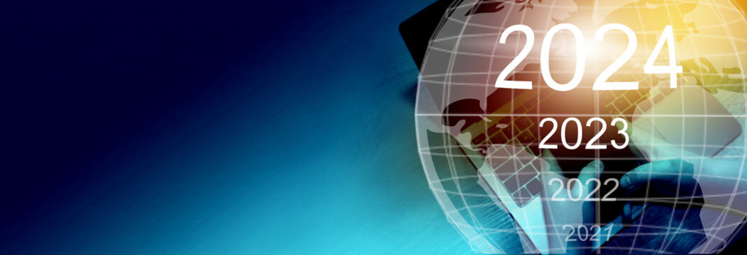 New Year 2024 business plan, strategies, goal, development and success.