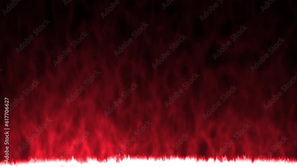 Poster 3d rendered animation of red burning flames isolated on the empty black background