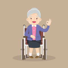 elderly old woMan is sitting in a wheelchair.senior female patient in wheelchair