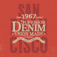 vintage style tee print design as vector with typo