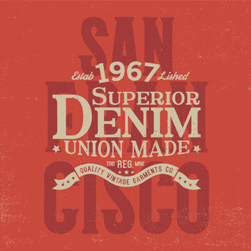 vintage style tee print design as vector with typo