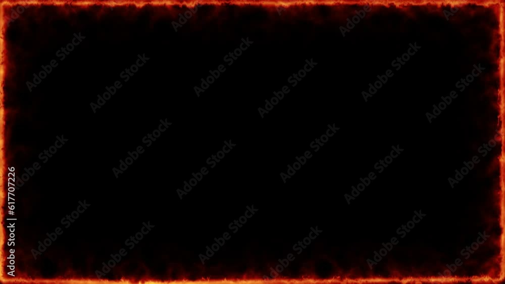 Aufkleber 3d rendered animation of bright flames burning in the frames of the screen on the empty background