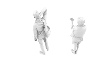3D High Poly Humans - SET6 Monochromatic - Perspective View 6
