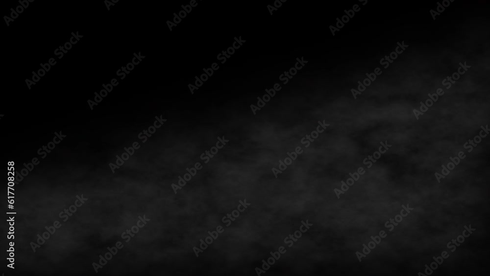 Aufkleber 3d rendered animation of fog or low clouds isolated on the empty black background