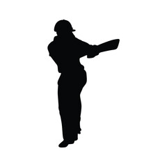 Cricket man silhouette of a person in a suit