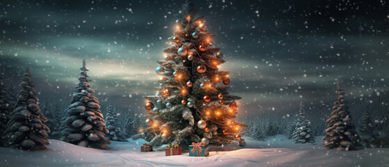 Christmas tree and Christmas decorations,Ai generative.