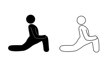 Stretching of people.