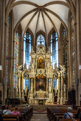 Fototapeta na wymiar Interior of Erfurt Cathedral and Collegiate Church of St Mary, Erfurt, Germany.