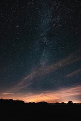 Stunning night sky illuminated by a bright Milky Way