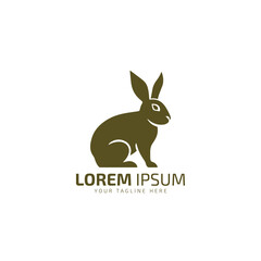 Rabbit logo silhouette vector icon illustration