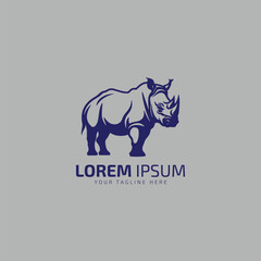 Logo Rhino minimalism African animal wildlife vector