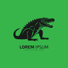Crocodile and alligator silhouette icon
