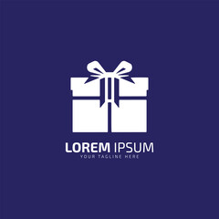 gift box concept logo icon vector design template silhouette