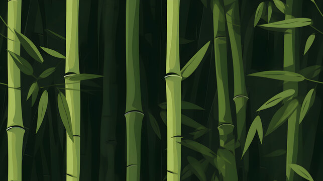 bamboo border seamless pattern - generative ai