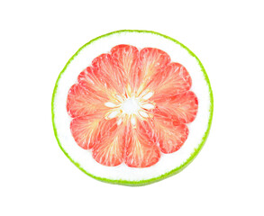 A half of pomelo citrus  on transparent png