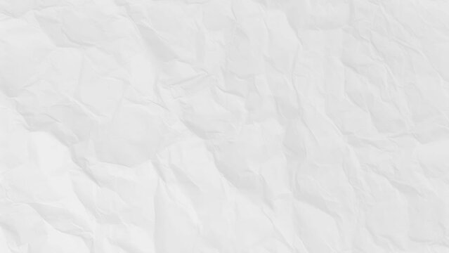 Crumpled white paper sheet seamless texture animation, copy space, motion graphic
