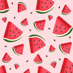 seamless pattern with watermelon, vector modern watermelon background