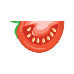 Slice tomato icon. Flat color.