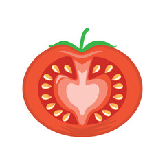 Slice tomato icon. Flat color.