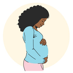 African american pregnant young woman - 617723886