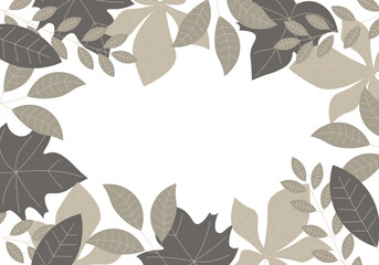 Flat hand drawn leaves background.
