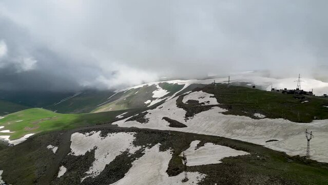 4k High resolution drone video of the beautiful Mount Aragats- Armenia