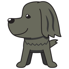 Cartoon cute black dog for design.