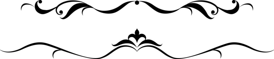 black and white set of delimiters for text, dividers