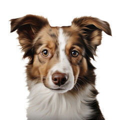 Happy dog in transparent background. AI generative