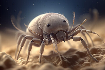 Dust mite, created by a neural network, Generative AI technology