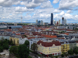 panoramic view of Vienna seen from the amusement park 