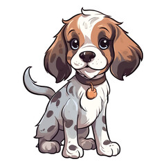 Puppylicious: Irresistible 2D Illustration of a Harrier Pup