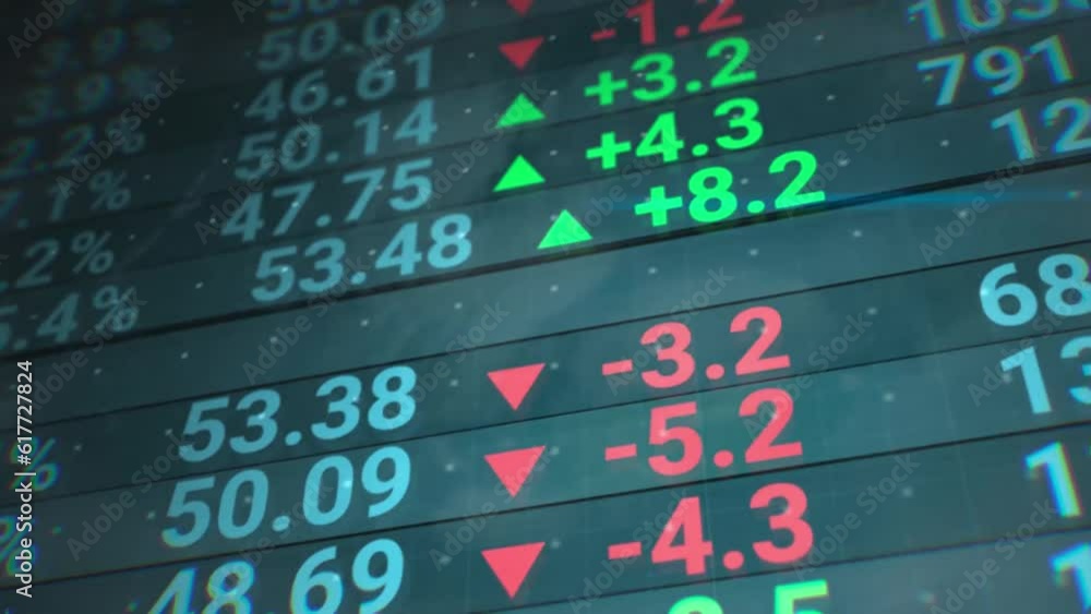 Poster animation of the stock exchange footage displayed on interface