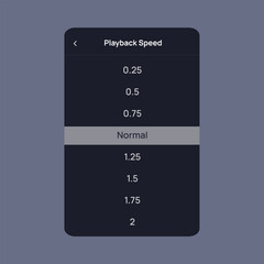 Vector illustration sound speed adjusting menu.