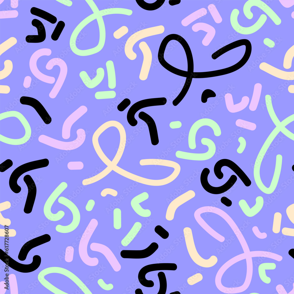 Aufkleber seamless hand drawn art pattern with abstract shapes. vector seamless pattern with modern scandinavi