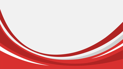 wavy red and white abstract vector background with copy space for text