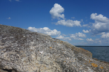Rocky island in the archipelago in Finland