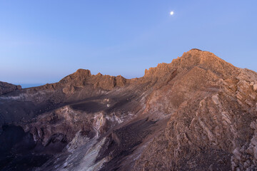 Pico do Fogo crater shortly before sunrise in blue hour, 2829 m above sea level