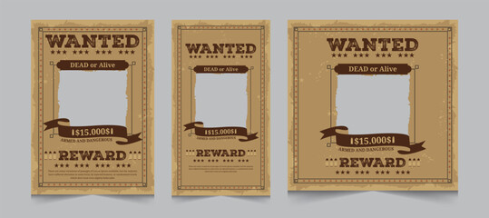 Set of western vintage poster, stories and post design, social media bundle design, vector illustration eps 10