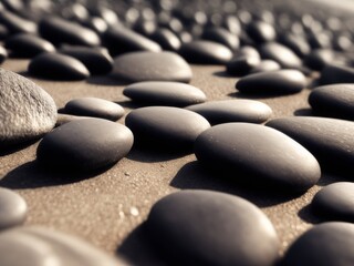 Wet multi-colored pebble stones on the beach