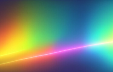 Obraz premium Rainbow light prism effect, Hologram reflection, crystal flare leak shadow overlay, Abstract blurred iridescent light backdrop