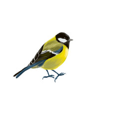 Fototapeta premium Illustration of the songbird tit