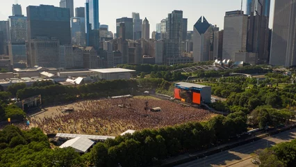 Aerial View of Famous Lollapalooza Music Festival in Downtown Chicago © Bret H/Wirestock Creators